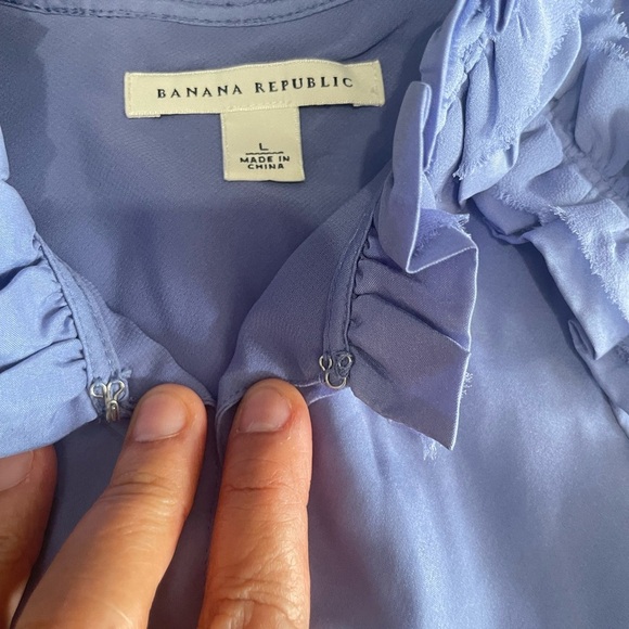 Banana Republic Blue Silk Halter Neck Top size L - Picture 4 of 8